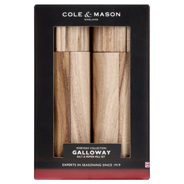 Cole & Mason Galloway Acacia Salt and Pepper Mill Gift Set 7